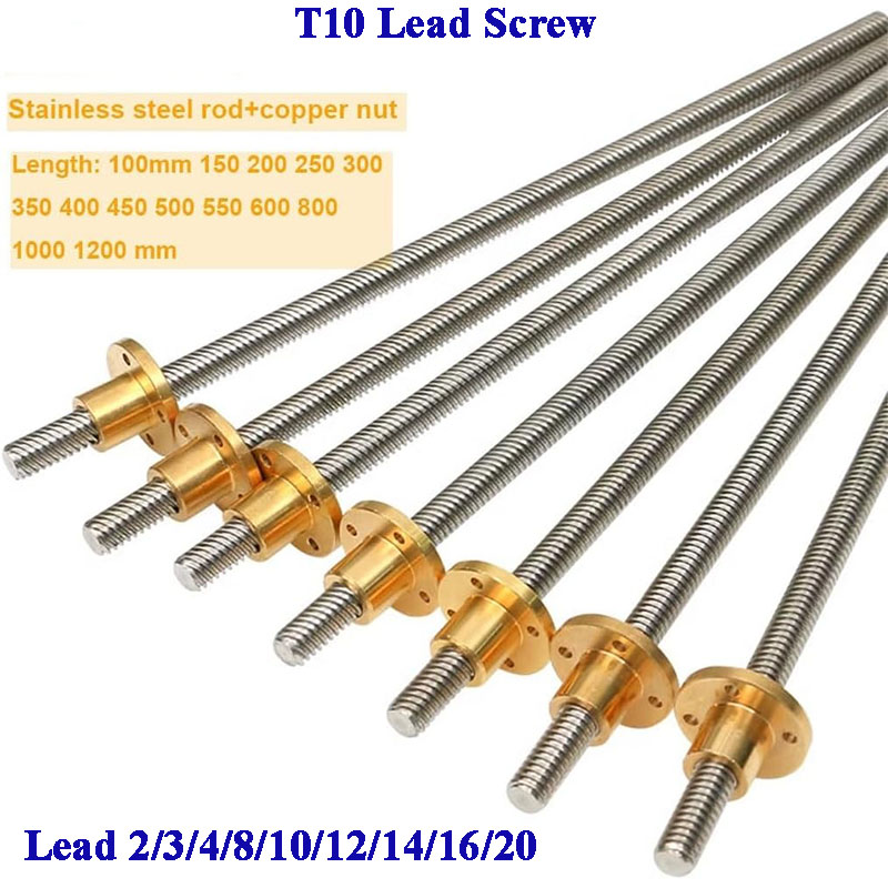 Lead Screw Stepper - Vis trapézoïdale T10 en acier inoxydable