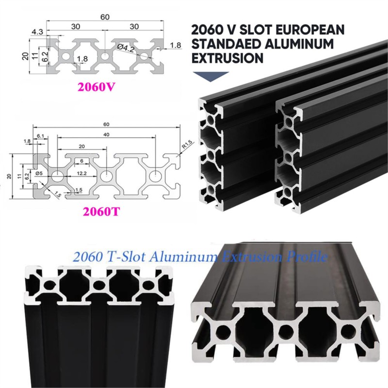Profilé en aluminium noir 2060 - 3D Printer Enclosure Frame avis et prix