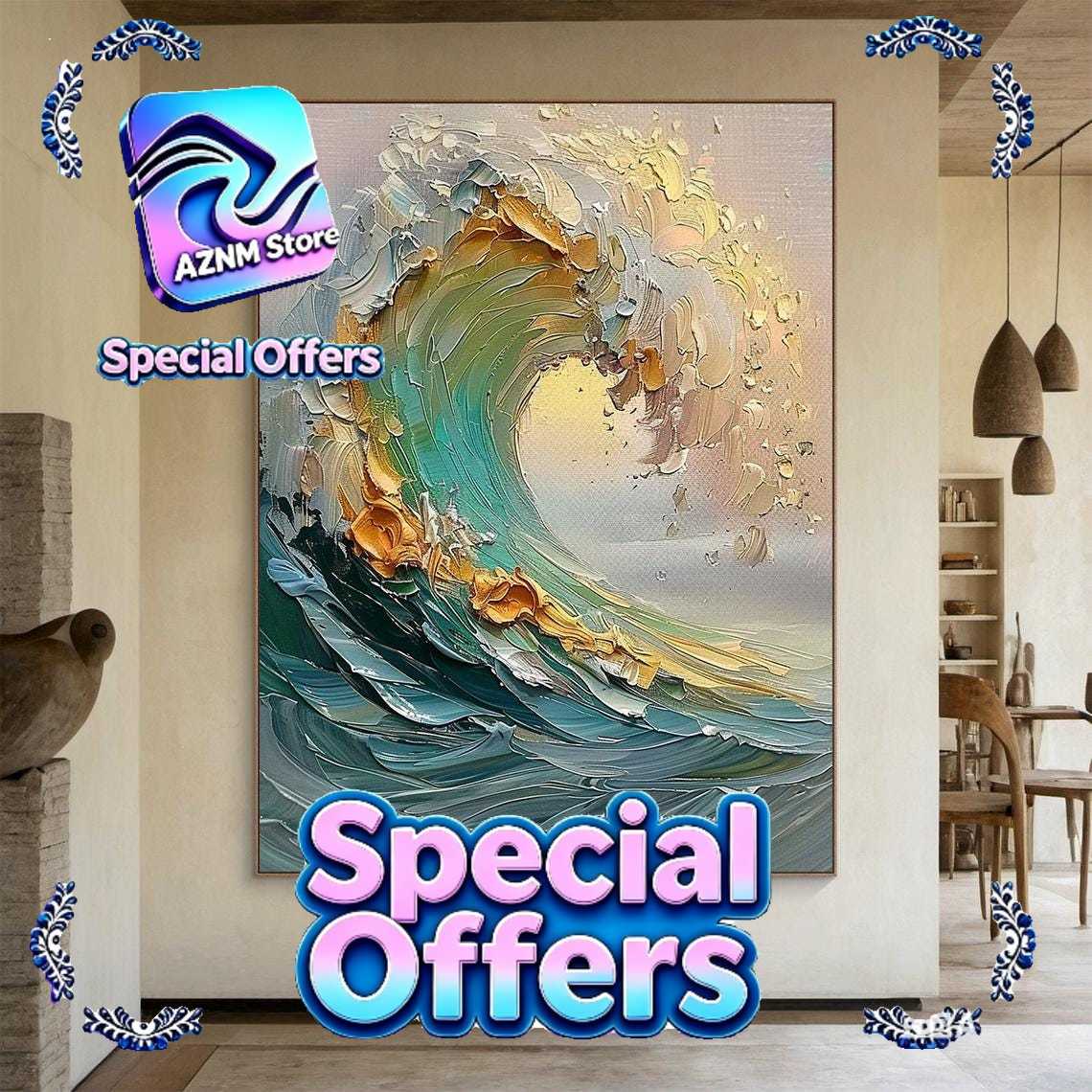 Peinture à l'huile abstraite 3 - 3D Printing Wall avis et prix