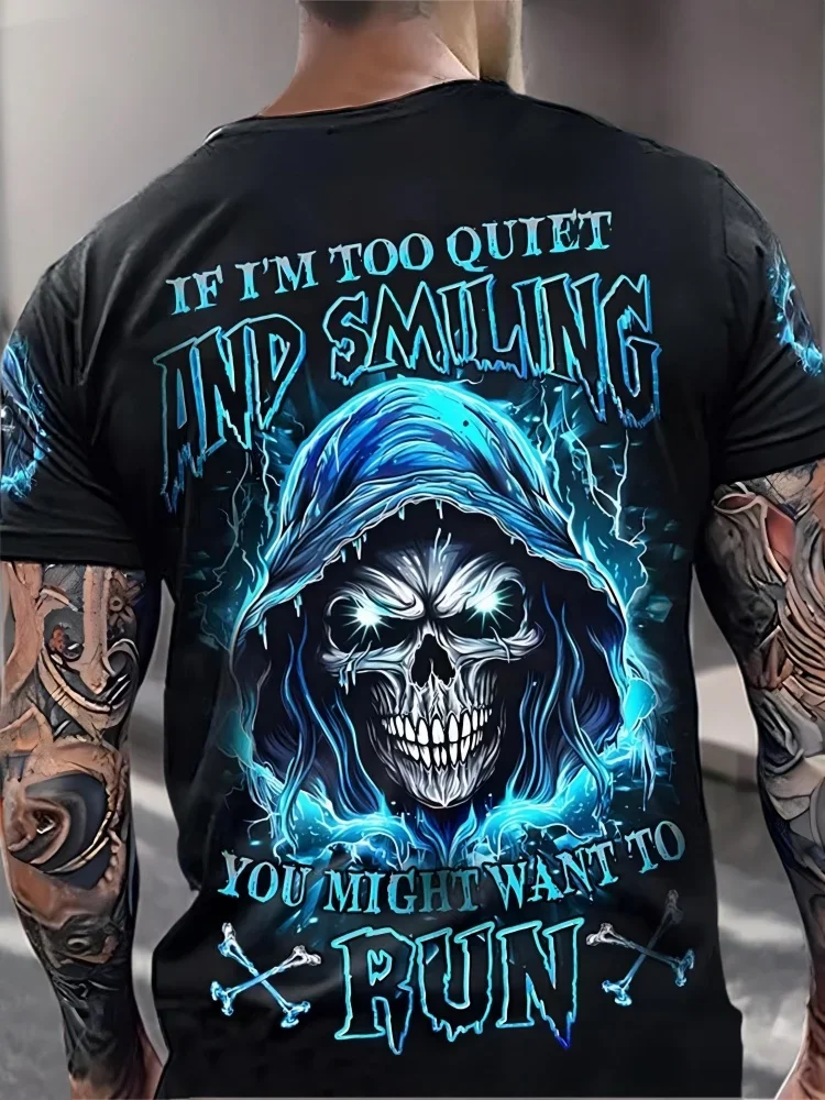 T-shirt à motif de crâne pour  - 3D Printing Quotes avis et prix